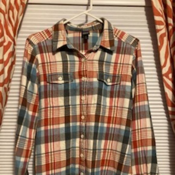 Patagonia Tops - Patagonia Organic Cotton Fjord Flannel Shirt, colorful plaid, size 6, soft& cozy